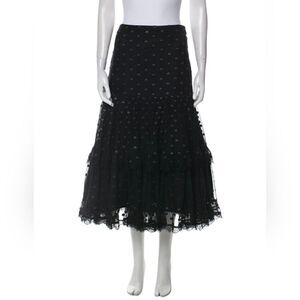 ALEXIS Petra Point D'Esprit Skirt - Size Small  Chiffon Lace Maxi Polka Dot